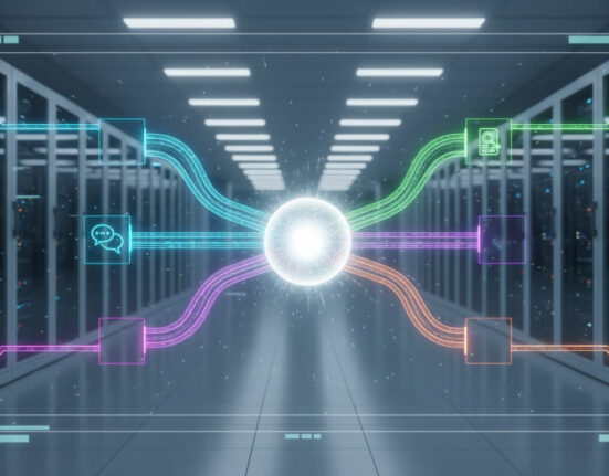 Wizualizacja context engineering - jeden model zasilany różnymi warstwami kontekstu